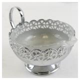 Set of 5 Vintage Silverplate Bowls, Sugar and Creamer with Ornate Detailing