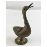 Vintage Brass Swan-Shaped Incense Holder