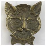 Vintage Brass Cat Face Tray