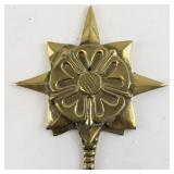 Vintage Brass Wall Hanging Starburst Floral Plaque