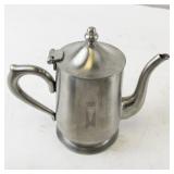 Vintage Metal Tableware Collection Teapot Goblets Chalice and Bowl