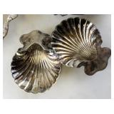 Collection of 6 Silverplate Shell-Shaped Serving Dishes with Ornate Detailing