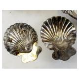 Collection of 6 Silverplate Shell-Shaped Serving Dishes with Ornate Detailing
