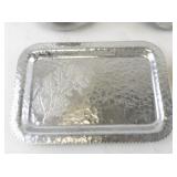 Set of 5 Vintage Hammered Aluminum Trays and Bowls Assorted Designs