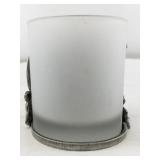 Wizard and Dragon Themed Frosted Glass Candle Holder with Metal Figurine Base