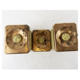Set of 3 Lincoln BeautyWare Vintage Kitchen Canisters with Copper Lids
