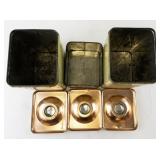 Set of 3 Lincoln BeautyWare Vintage Kitchen Canisters with Copper Lids