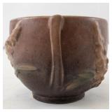 Roseville Pottery Pink Two-Handled Vase with Floral Relief #175A