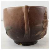 Roseville Pottery Pink Two-Handled Vase with Floral Relief #175A