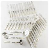 Large Collection of Universal EPNS Mother of Pearl Handled Flatware