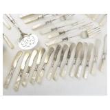 Large Collection of Universal EPNS Mother of Pearl Handled Flatware