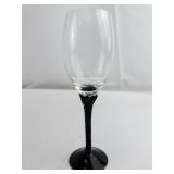 Set of 9 Wine Glasses with Grape Etching and Twisted Black Stems
