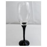 Set of 9 Wine Glasses with Grape Etching and Twisted Black Stems