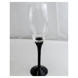 Set of 9 Wine Glasses with Grape Etching and Twisted Black Stems