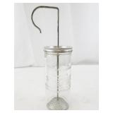Vintage Wesson Oil Mayonnaise Maker Glass Jar with Metal Plunger