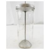 Vintage Wesson Oil Mayonnaise Maker Glass Jar with Metal Plunger