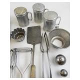 Vintage Kitchen Utensils and Bakeware Lot Including Carnival Straws