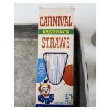 Vintage Kitchen Utensils and Bakeware Lot Including Carnival Straws