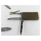 Collection of 6 Vintage Multi-Tool Pocket Knives and Promotional Knives