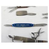 Collection of 6 Vintage Multi-Tool Pocket Knives and Promotional Knives