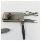 Collection of 6 Vintage Multi-Tool Pocket Knives and Promotional Knives