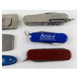 Collection of 6 Vintage Multi-Tool Pocket Knives and Promotional Knives