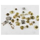 Collection of Assorted Enamel and Metal Lapel Pins with Backs