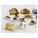 Collection of 15 Vintage and Souvenir Lapel Pins Assorted Themes
