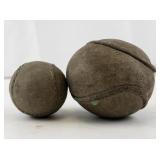 Vintage Leather Baseball and Softball Pair