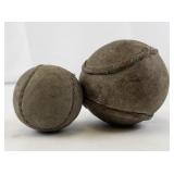 Vintage Leather Baseball and Softball Pair