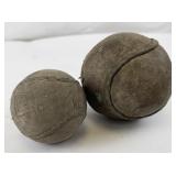 Vintage Leather Baseball and Softball Pair