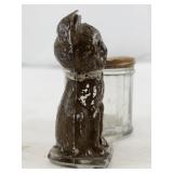 Rare L.E. Smith Glass Dog & Barrel Candy/Coin Bank