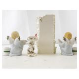 Vintage Inarco Angel Figurines, Ceramic Deer Planter, and Mini Candle Holders Collection