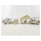 Vintage Inarco Angel Figurines, Ceramic Deer Planter, and Mini Candle Holders Collection