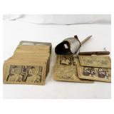 Antique Underwood & Underwood Stereoscope Viewer with Collection of Stereograph Cards