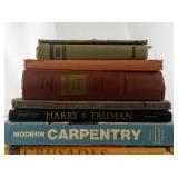 Collection of Vintage Books Including Paradise Lost, Carpentery, and Historic Atlas