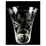 Set of 16 Etched Glass Tumblers with Bird and Floral Motif, 5oz and 8oz Sizes
