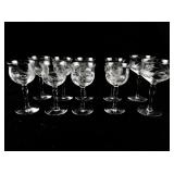 Set of 10 Optic Gray Cut Flower and Berries Stemware Glasses