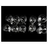 Set of 10 Optic Gray Cut Flower and Berries Stemware Glasses
