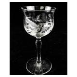 Set of 10 Optic Gray Cut Flower and Berries Stemware Glasses