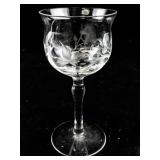 Set of 10 Optic Gray Cut Flower and Berries Stemware Glasses