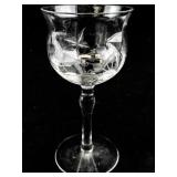 Set of 10 Optic Gray Cut Flower and Berries Stemware Glasses