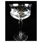 Set of 10 Optic Gray Cut Flower and Berries Stemware Glasses