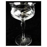 Set of 10 Optic Gray Cut Flower and Berries Stemware Glasses