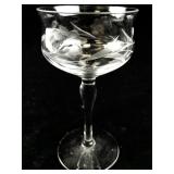 Set of 10 Optic Gray Cut Flower and Berries Stemware Glasses