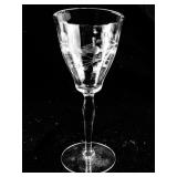 Set of 10 Optic Gray Cut Flower and Berries Stemware Glasses