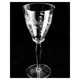 Set of 10 Optic Gray Cut Flower and Berries Stemware Glasses