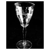 Set of 10 Optic Gray Cut Flower and Berries Stemware Glasses