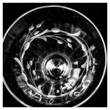 Set of 10 Optic Gray Cut Flower and Berries Stemware Glasses