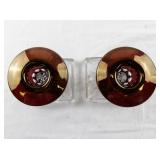 Pair of Waterford Ruby 6-Inch Single Light Candlesticks by Westmoreland